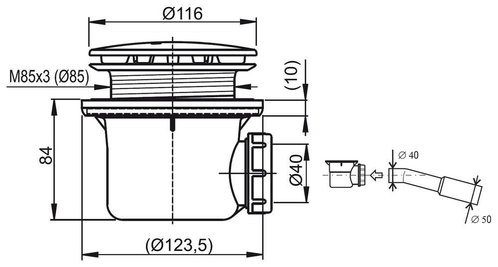 Сифон RAVAK PROFESSIONAL- 90 Хром X01309 фото