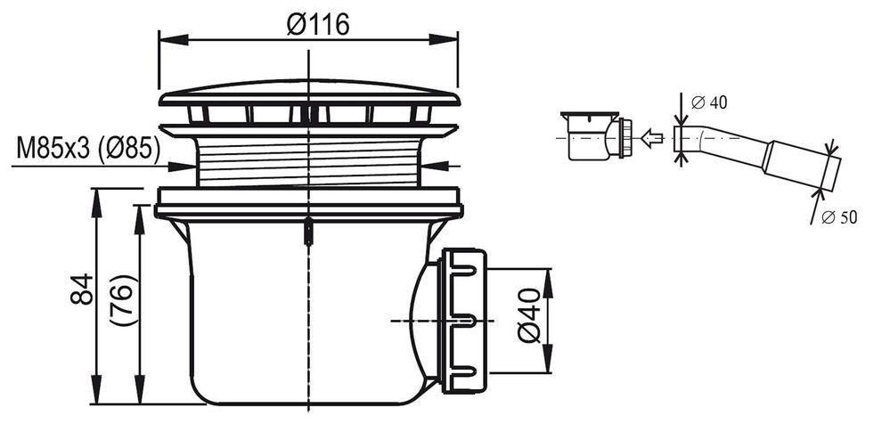 Сифон RAVAK STANDARD- 90 Хром X01314 фото