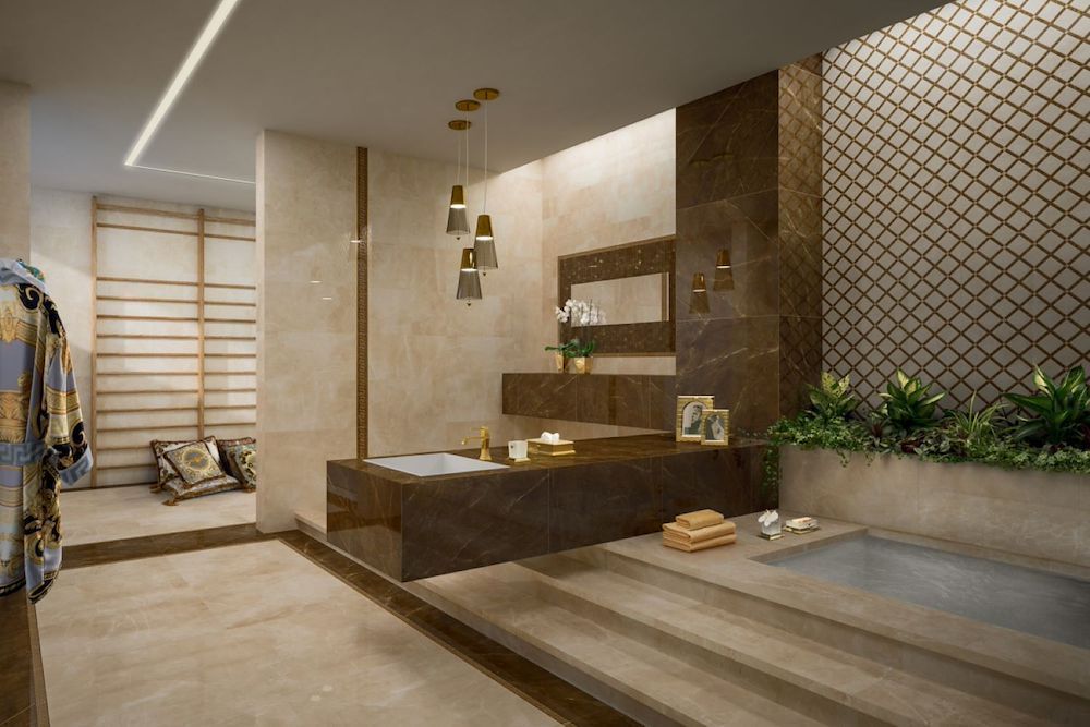 Керамогранит Versace Emote crema marfil lap 39x78 G262511 фото