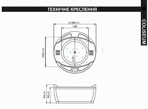 Гідромасажна ванна WGT Spa Coliseum &Oslash;180см BT-WGT-SPA-COL-180 фото