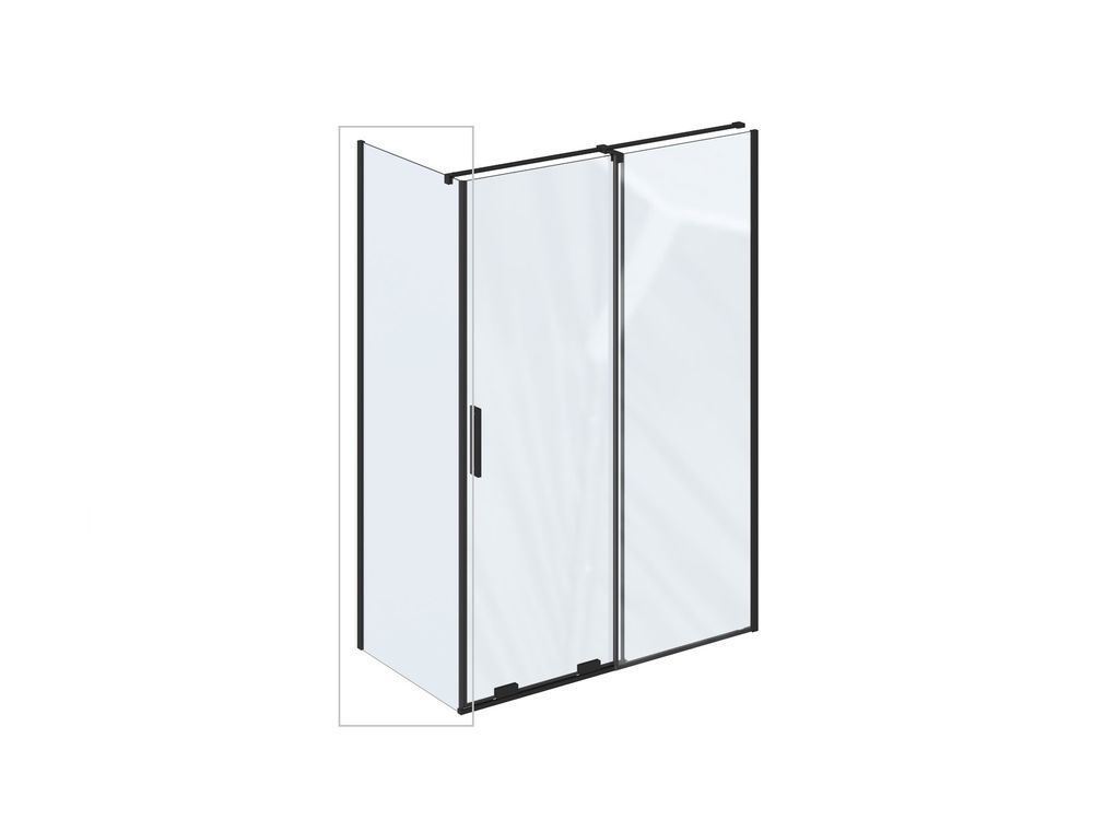 Недвижимая стенка для душа Ravak ROPS-90 Черный TRANSPARENT X90V70300Z1 фото