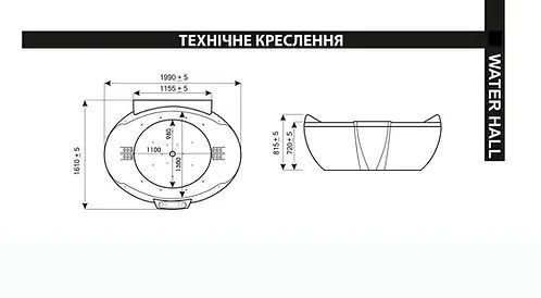 Гидромассажная ванна WGT Spa Water Hall 200х160см BT-WGT-SPA-WHAL-200 фото