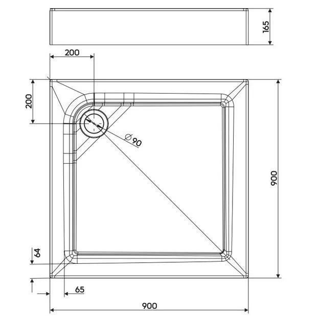 Піддон душовий Kolo First квадратний 90x90 см XBК1690000 фото