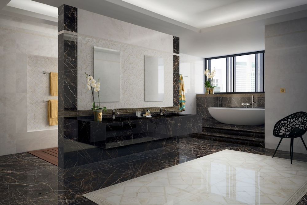 Керамогранит Versace Emote nero amasanta lap 78x78 G262502 фото