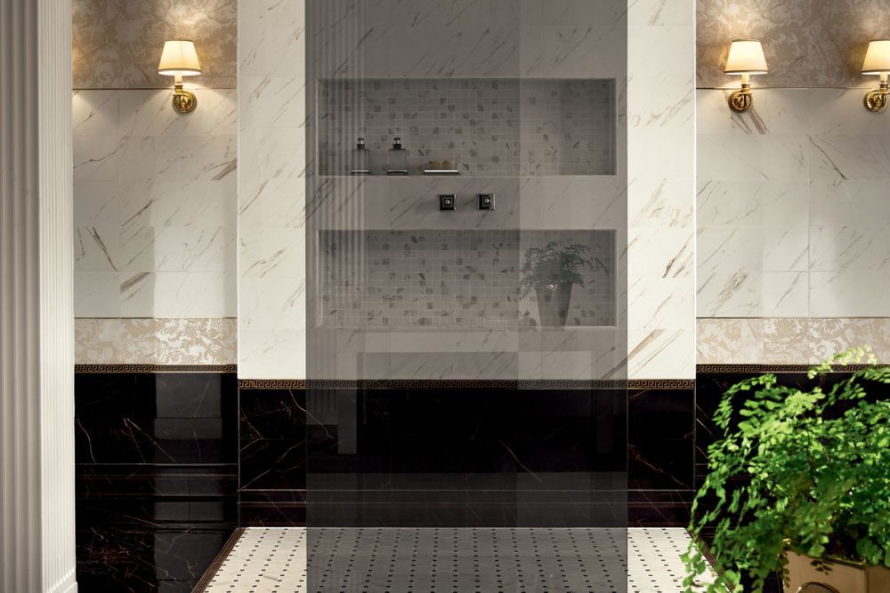 Керамогранит Versace Marble bianco cal lap 58,5x117,5 0240061/A фото