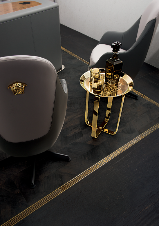 Напольный декор Versace Fas.greca oro carbon 20x80 G0263040 фото