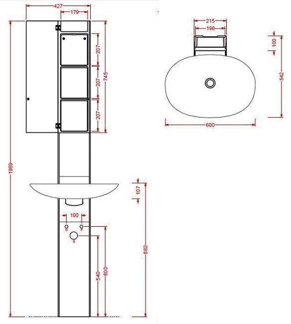 Колона з умивальником та змішувачем ArtCeram La Fontana LFA010  LFA010 фото