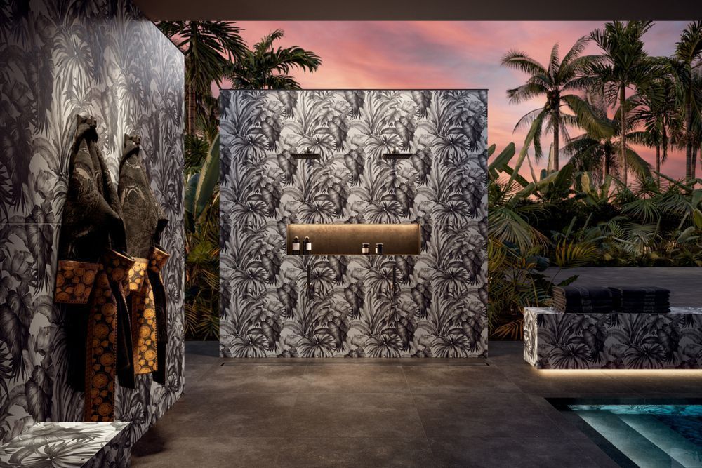 Керамограніт Versace Icons palm black&white ret 60x120 G28325 фото