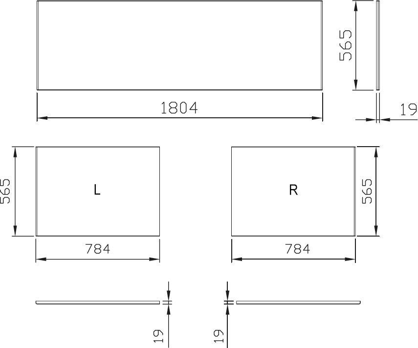 Панель Ravak CITY SLIM фронтальна 180 Дуб X000001060 фото